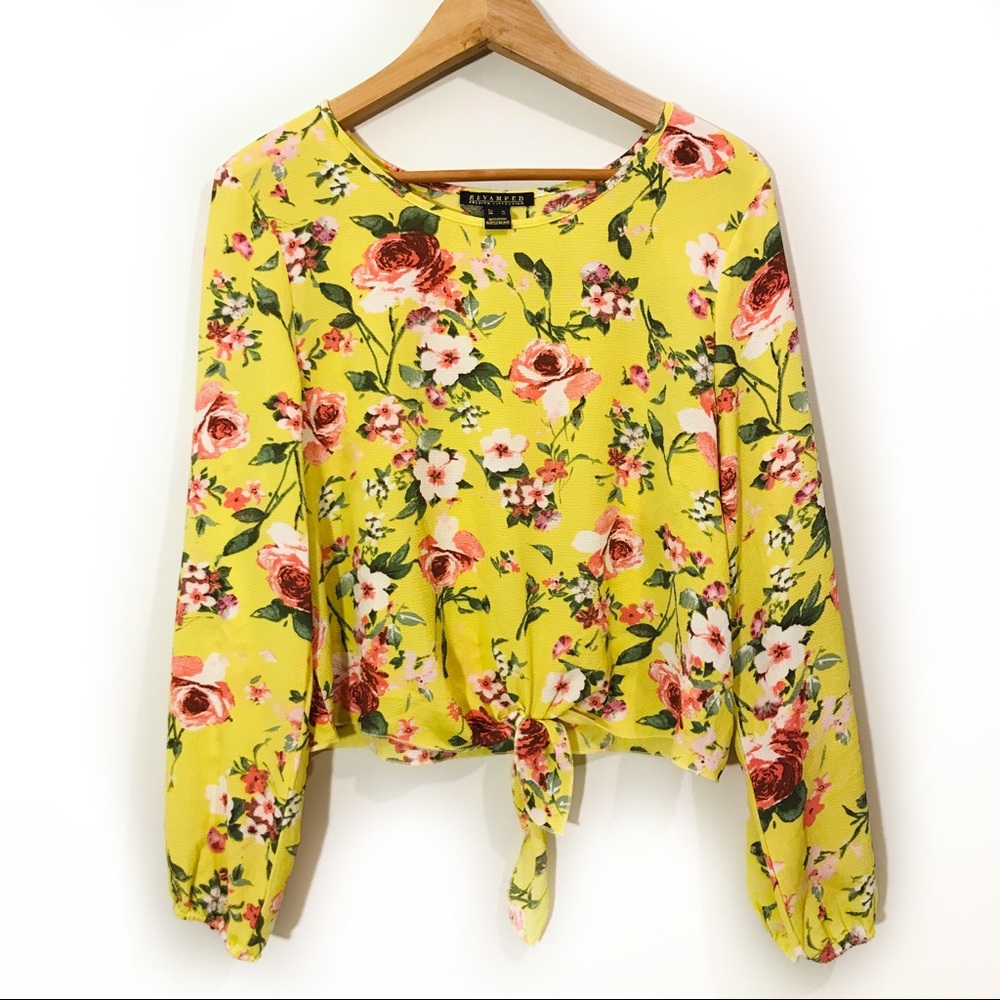 Revamped Premium Collection Yellow Floral Blouse